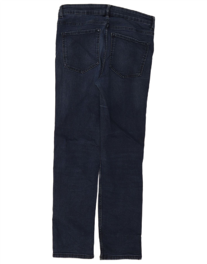 Marks & Spencer Vaqueros Rectos para Mujer UK 12 Medium W30 L28 Azul Marino