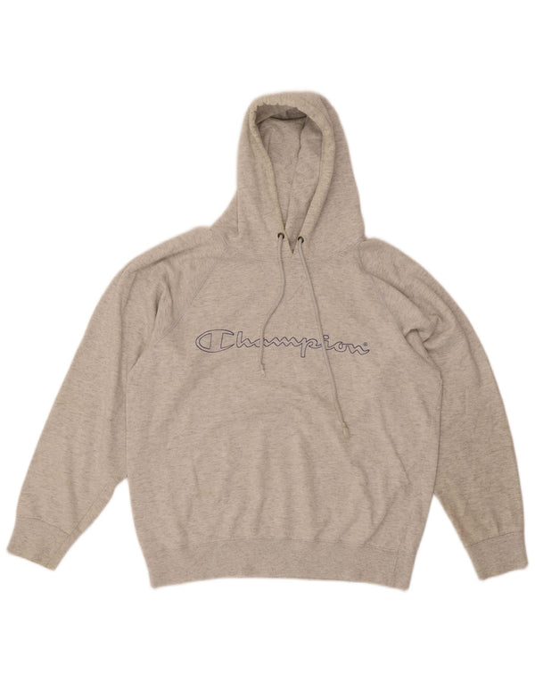 Champion Sudadera con capucha gráfica para hombre Jersey pequeño de algodón moteado gris