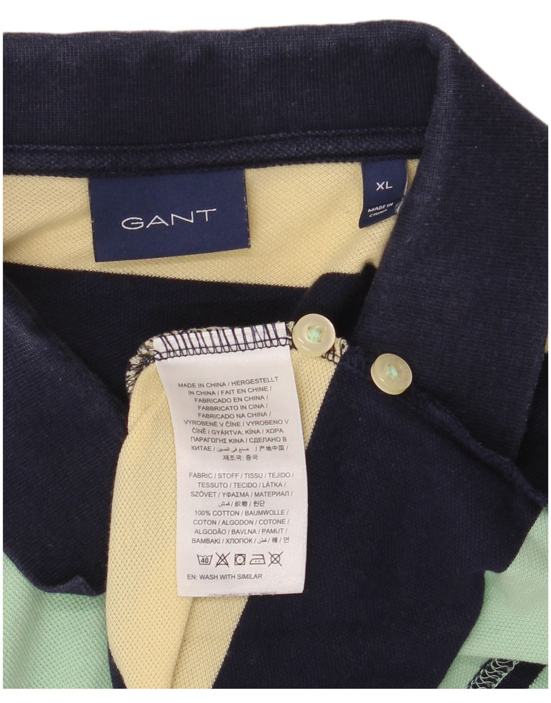 GANT Polo Hombre XL Algodón A Rayas Multicolor