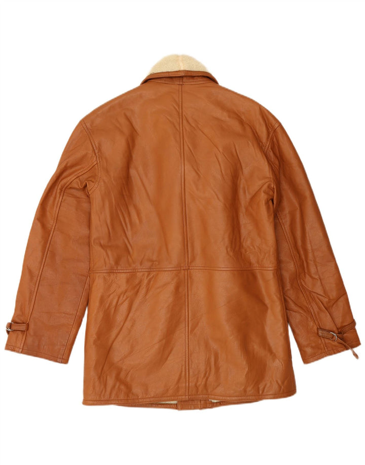 Chaqueta de piel de oveja vintage para hombre IT 48 Marrón medio