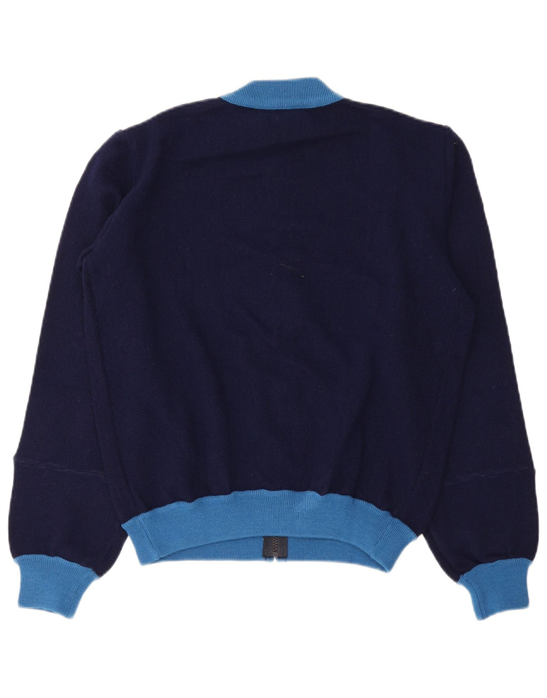 Vintage hombres chándal top chaqueta pequeña azul marino colorblock