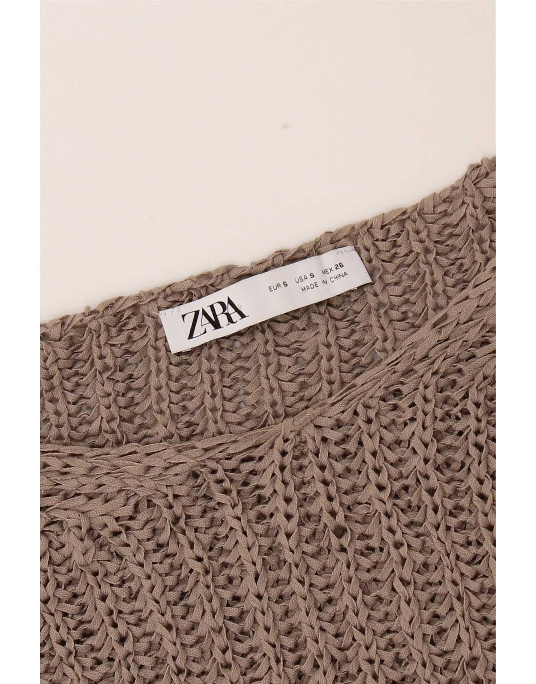 Zara Mujer Camiseta Sin Mangas De Gran Tamaño UK 10 Small Beige