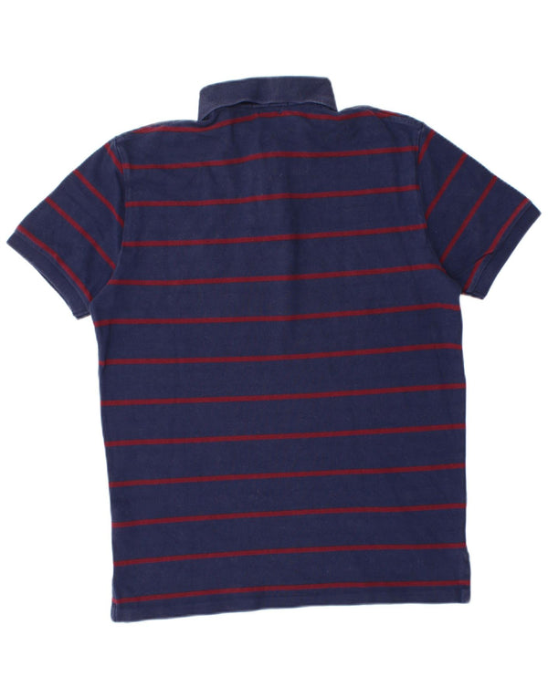 POLO RALPH LAUREN Mens Custom Slim Fit Polo Shirt Medium Navy Blue Striped