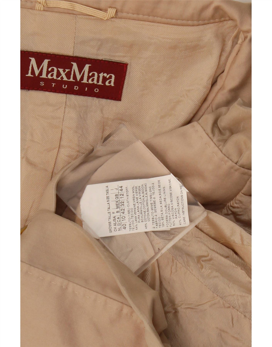 Max Mara Chaqueta tipo blazer corta con 3 botones para mujer Reino Unido 42 Lana beige mediana