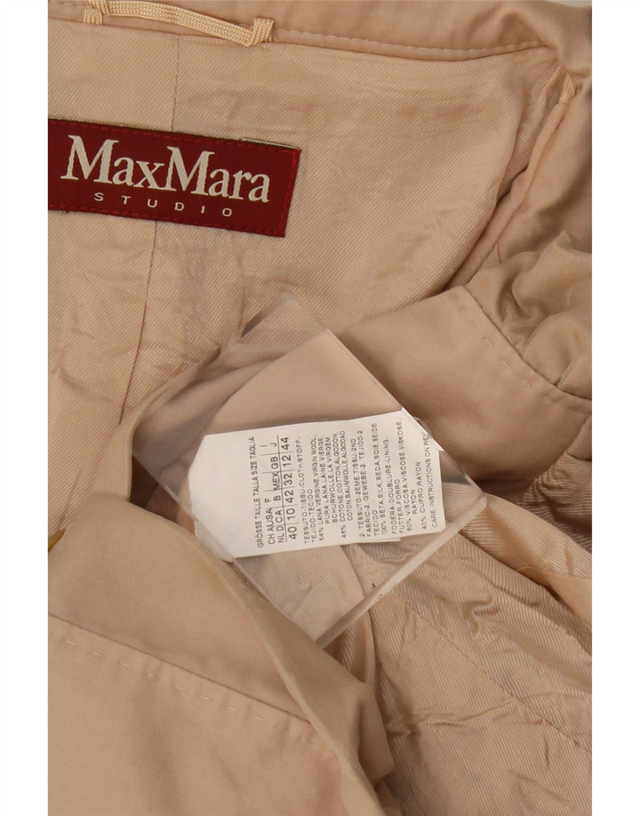Max Mara Chaqueta tipo blazer corta con 3 botones para mujer Reino Unido 42 Lana beige mediana