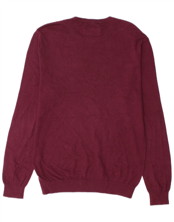 Jack Wills Jersey De Cuello Redondo Para Hombre De Algodón Burdeos Medio