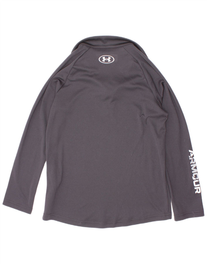 Under Armour Camiseta de chándal con estampado gráfico para niños de 7 a 8 años, talla pequeña, color negro