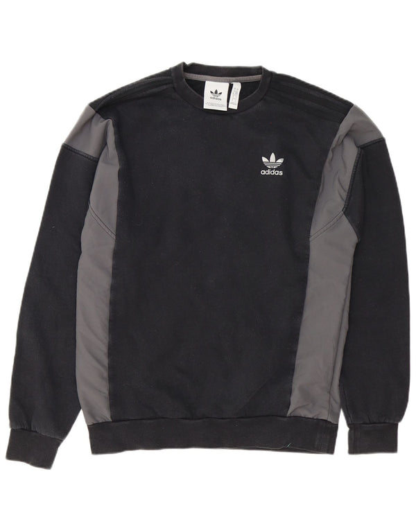 Adidas Hombre Sudadera Jumper Small Negro Colorblock Algodón
