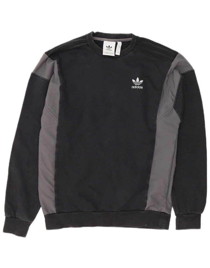 Adidas Hombre Sudadera Jumper Small Negro Colorblock Algodón