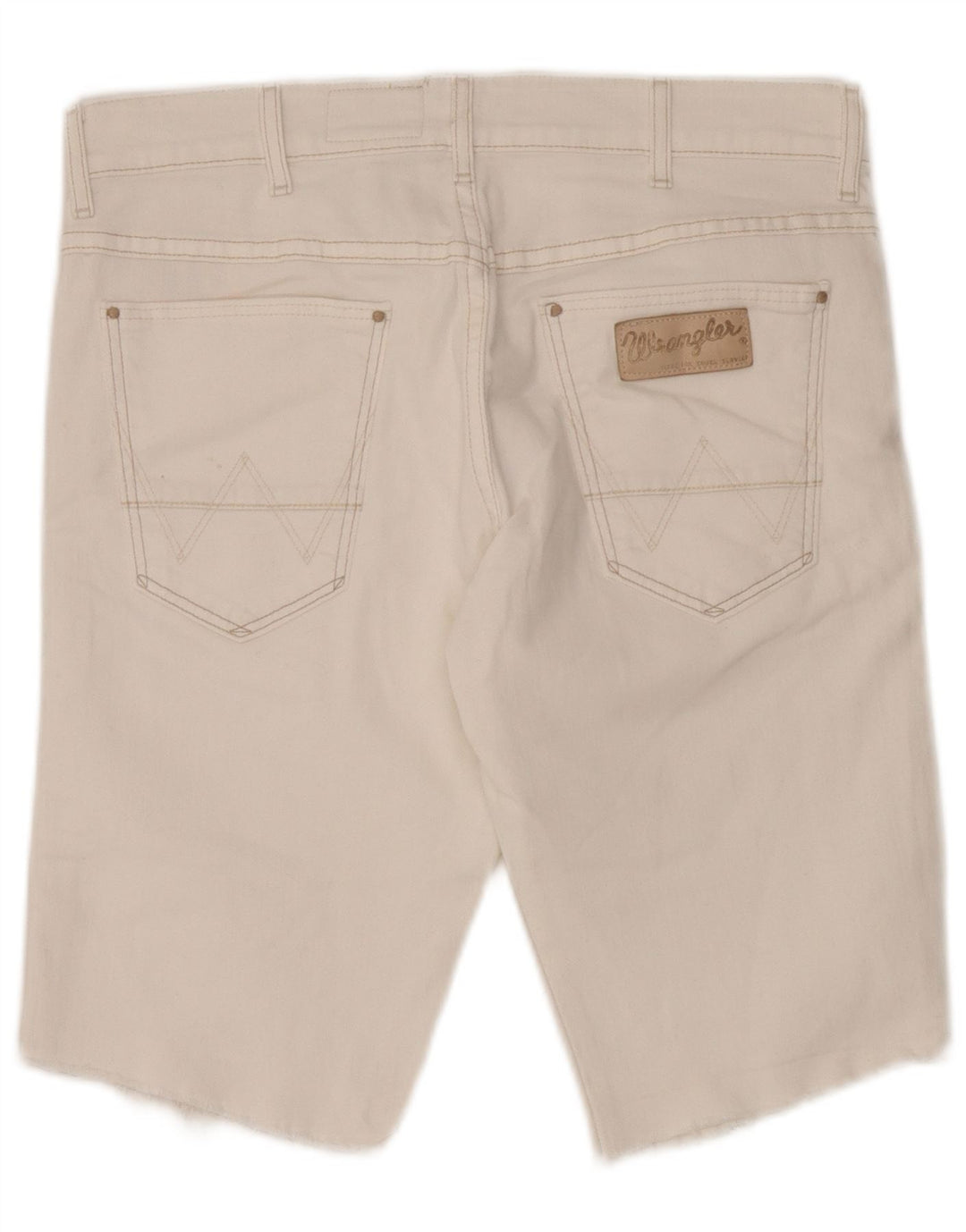 Wrangler Mens Vegas Denim Shorts W31 Algodón Blanco Mediano