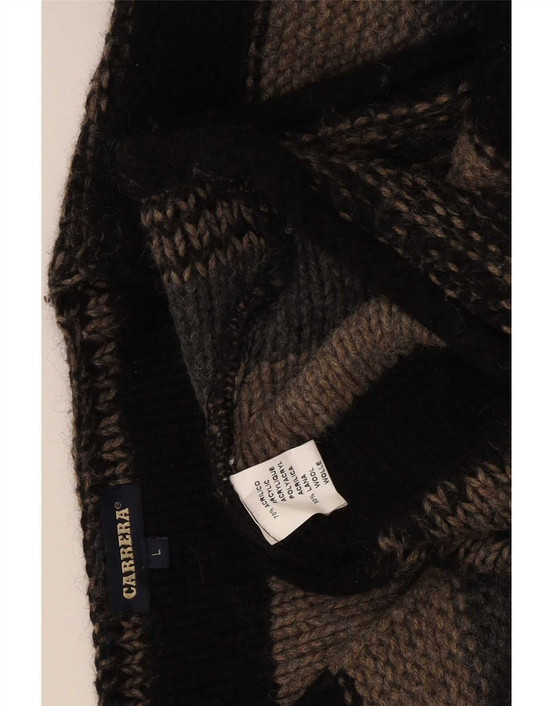 Carrera Jersey con cuello en V para hombre, suéter grande de acrílico a rayas multicolor