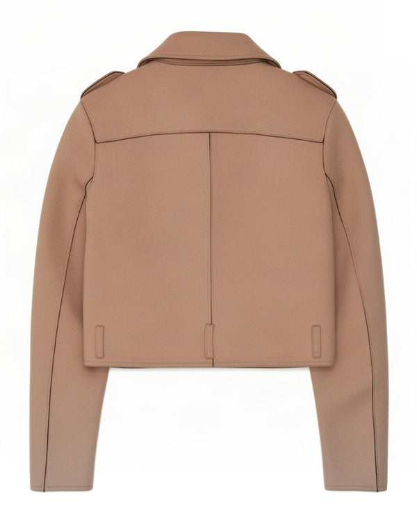 Zara Mujer Crop Biker Jacket UK 6 XS Rosa Poliéster