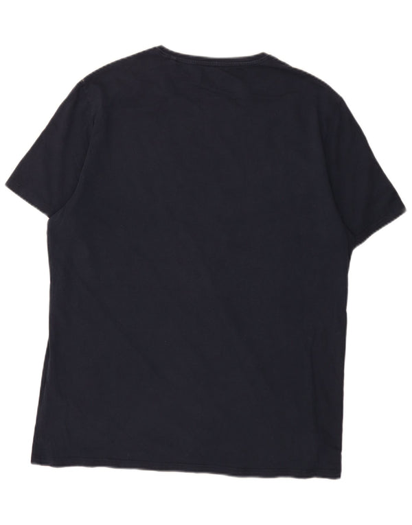 Guess Hombre Slim Fit Graphic Camiseta Top XL Azul Marino Algodón