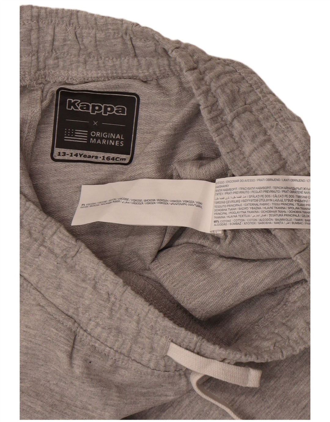 Kappa Pantalones cortos deportivos para niños 13-14 años Gris Algodón