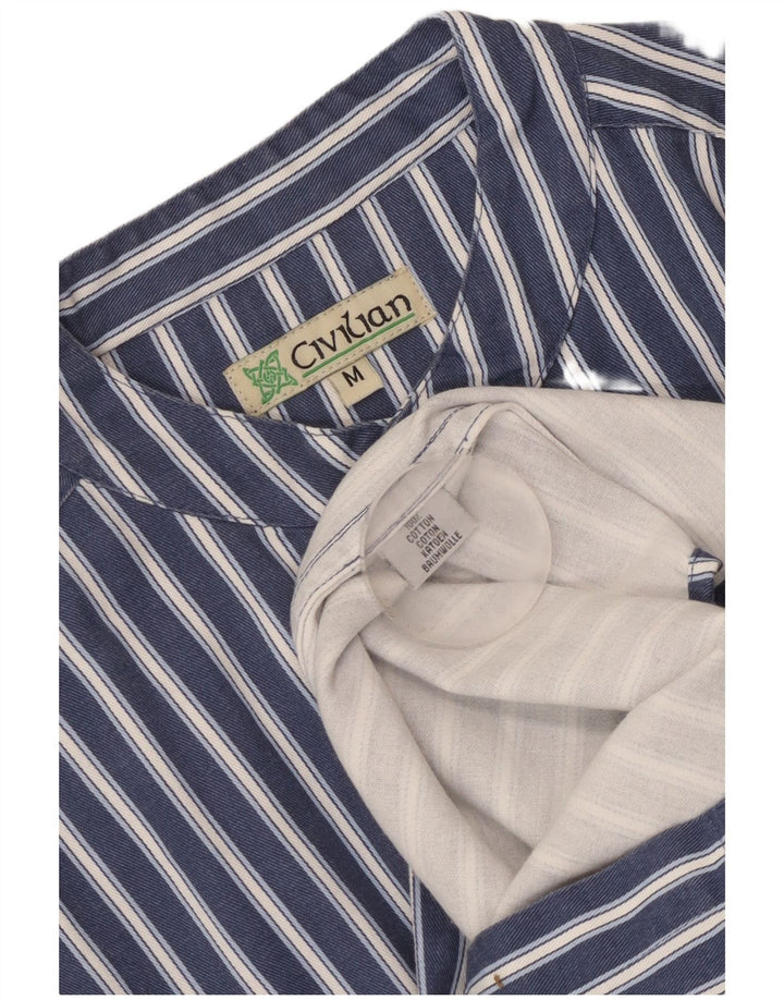 Camisa tipo jersey para hombre civil Algodón a rayas azul marino mediano