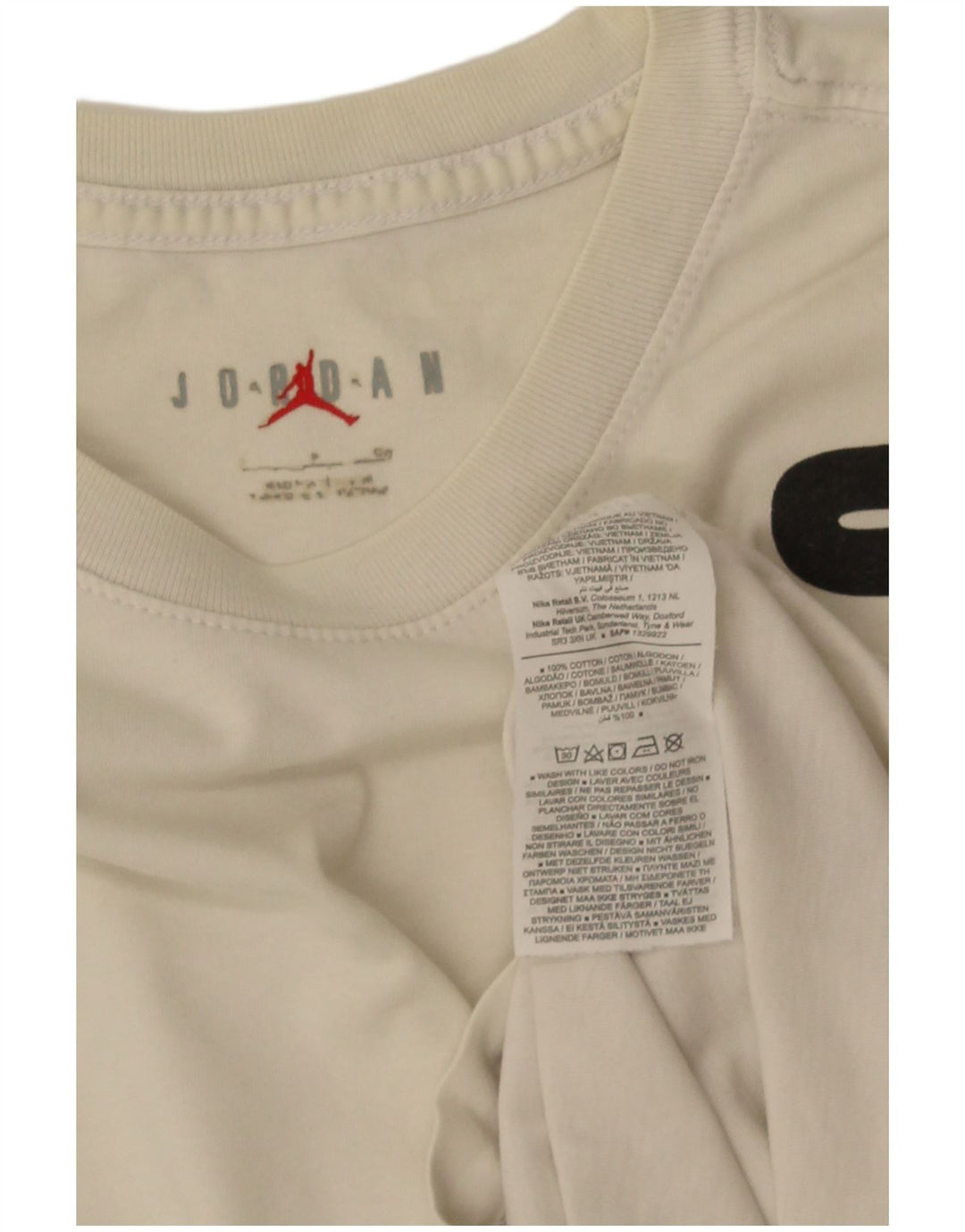 Jordan Camiseta gráfica para hombre Top pequeño de algodón blanco roto