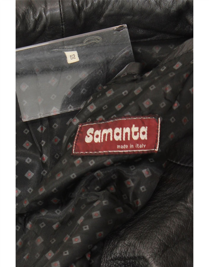 SAMANTA Chaqueta de cuero para hombre IT 52 XL Negro