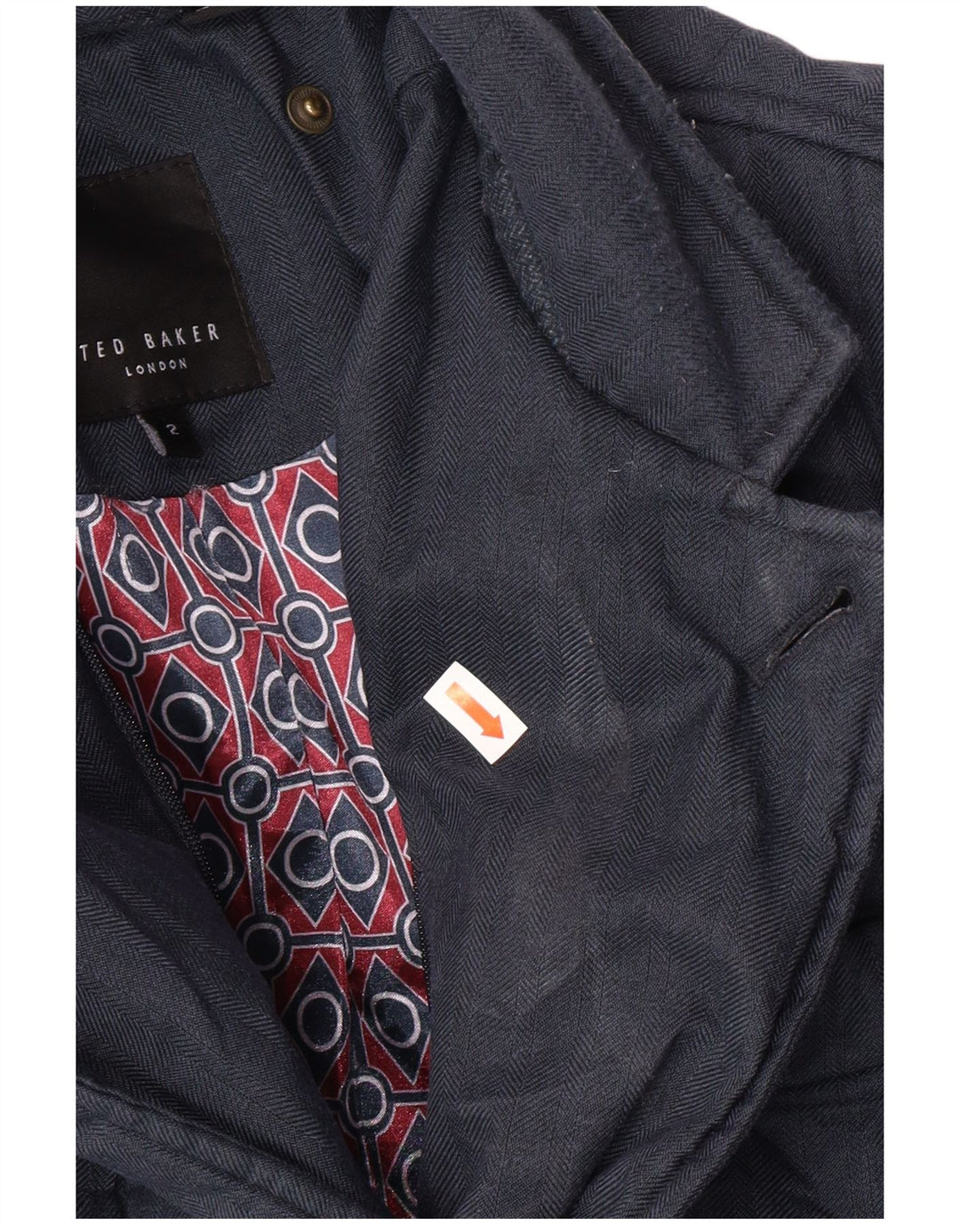 TED BAKER Chaqueta acolchada para hombre Talla 2 Pequeña Azul marino Espiga Clásica