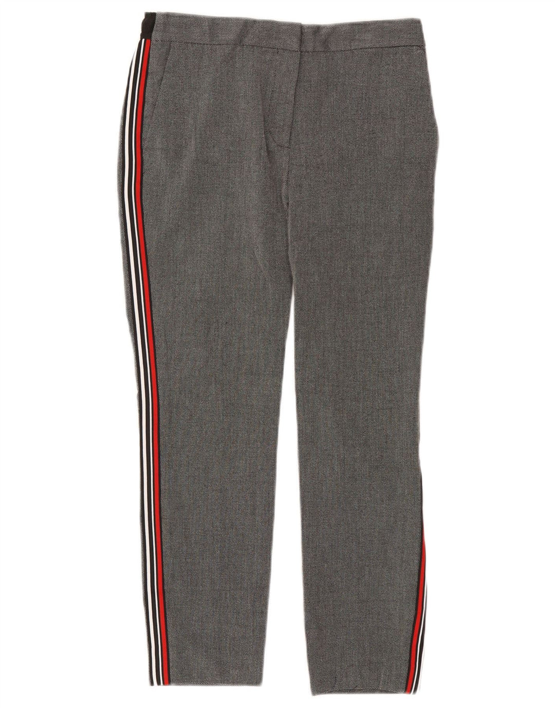 Zara Mujer Pantalón Cropped Mediano W28 L25 Gris Poliéster