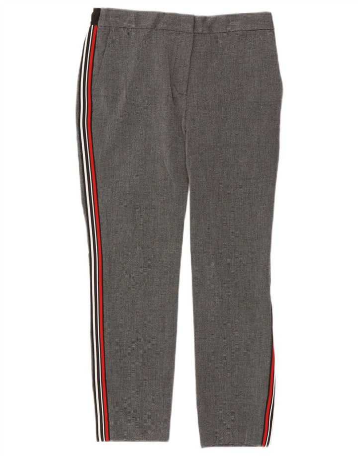 Zara Mujer Pantalón Cropped Mediano W28 L25 Gris Poliéster