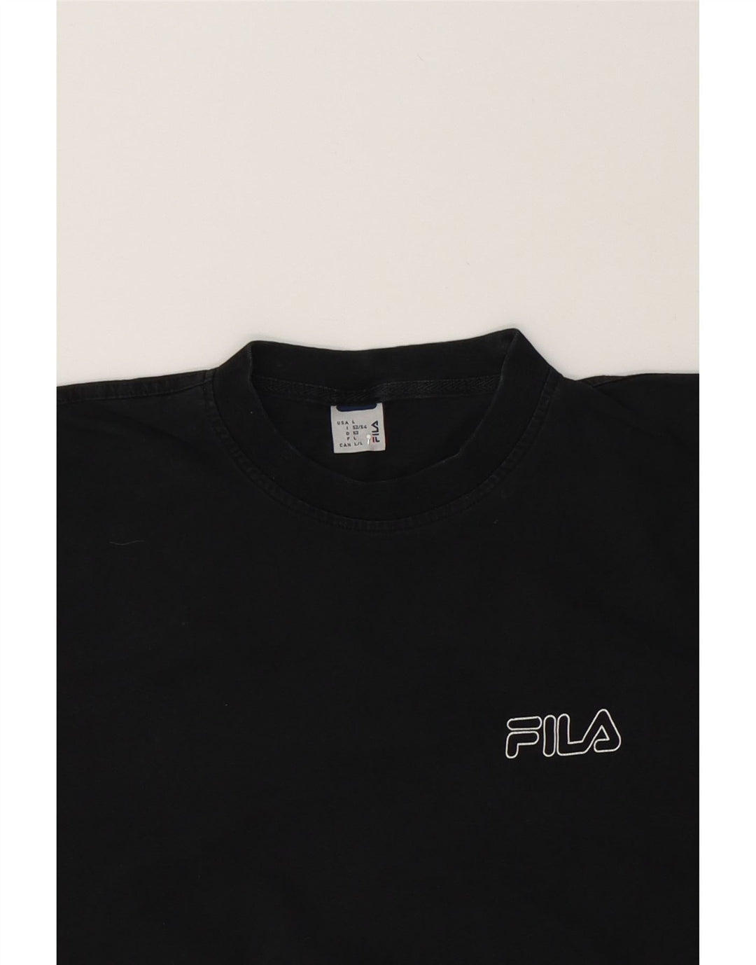 FILA Mens T-Shirt Top Large Black Vintage Fila and Second-Hand Fila from Messina Hembry 