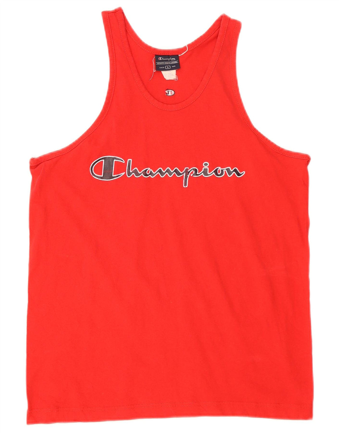 Champion Camiseta sin mangas gráfica para mujer UK 46 Grande Algodón rojo