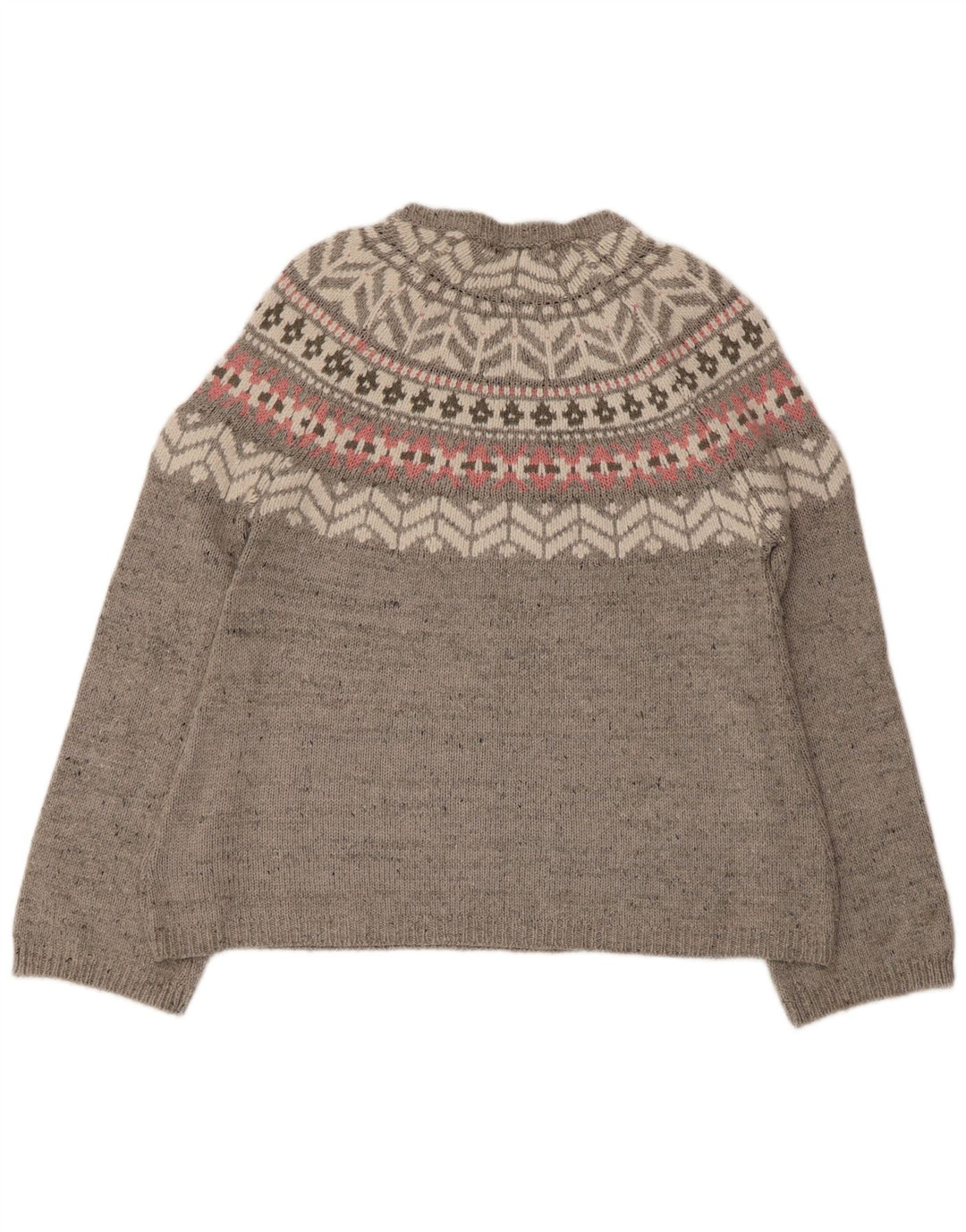 Marks & Spencer Suéter tipo jersey con cuello barco para mujer Reino Unido 40 Gris medio Fair Isle