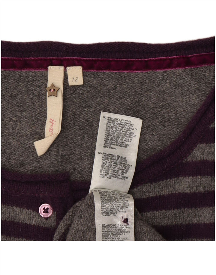 Cárdigan para mujer de White Stuff, talla 42, lana a rayas gris medio