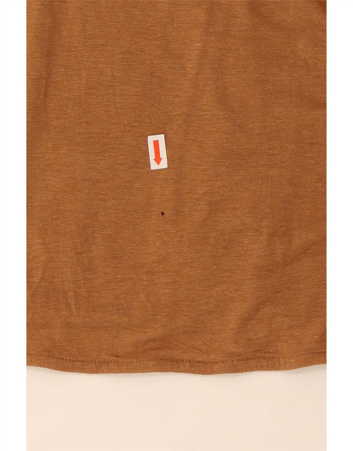 Benetton Top Extragrande Con Hombros Descubiertos UK 44 Viscosa Beige Medio