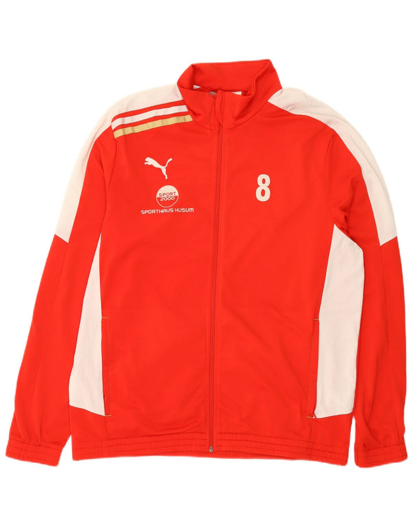 Puma Hombre Gráfico Chándal Top Chaqueta XL Rojo Colorblock Poliéster