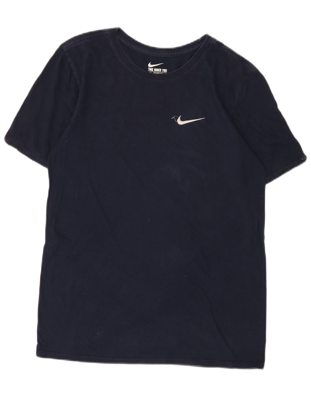 Nike Camiseta de corte atlético para hombre, talla pequeña, algodón azul marino