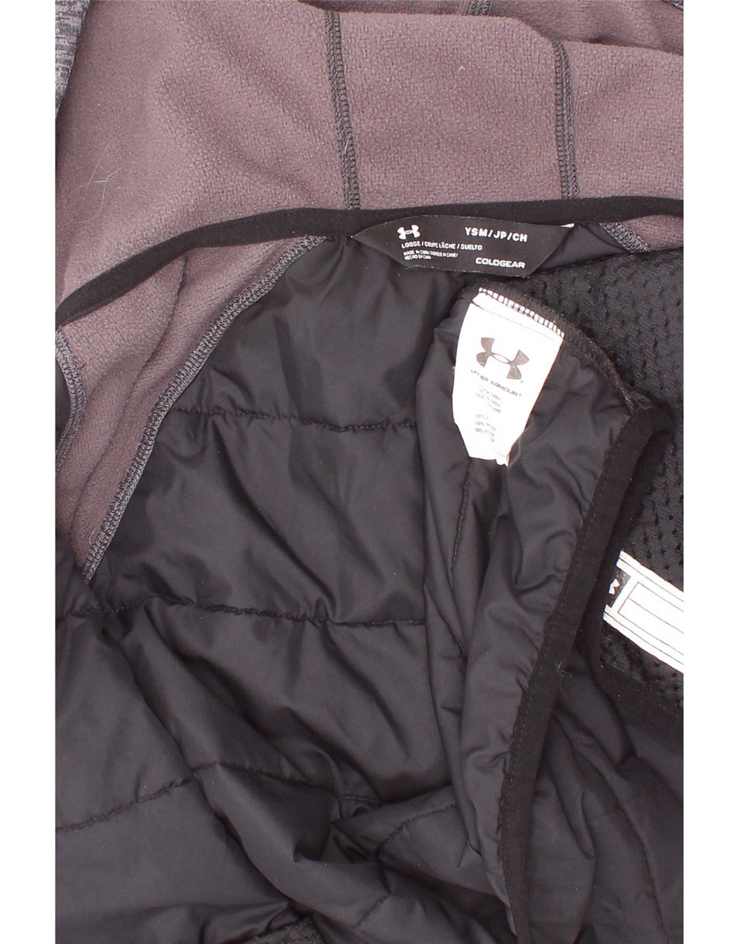 Under Armour Chaqueta con capucha para niños de 7 a 8 años, talla pequeña, color negro