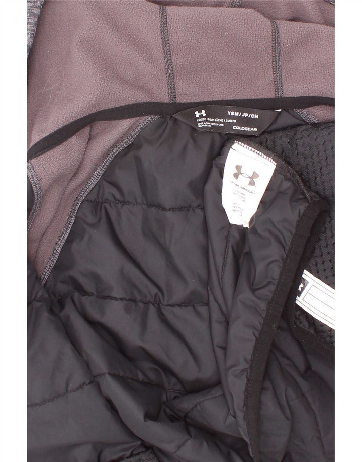 Under Armour Chaqueta con capucha para niños de 7 a 8 años, talla pequeña, color negro