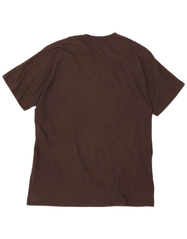 Hard Rock Cafe Mens Barcelona Graphic Camiseta Top Grande Algodón Marrón