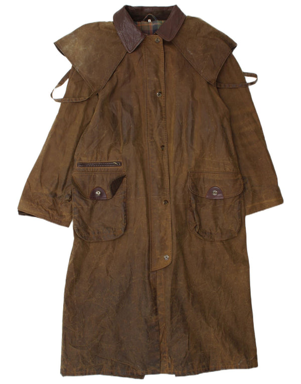 Michael Mortell Abrigo de algodón encerado para mujer Reino Unido 44 Marrón medio