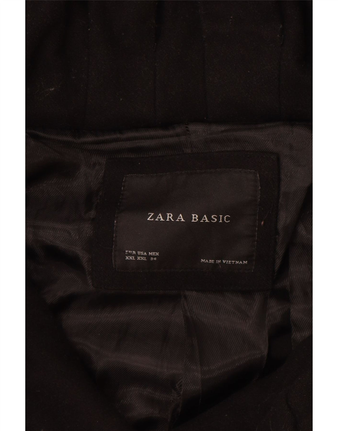 Zara Mujer Abrigo UK 20 2XL Lana Negra