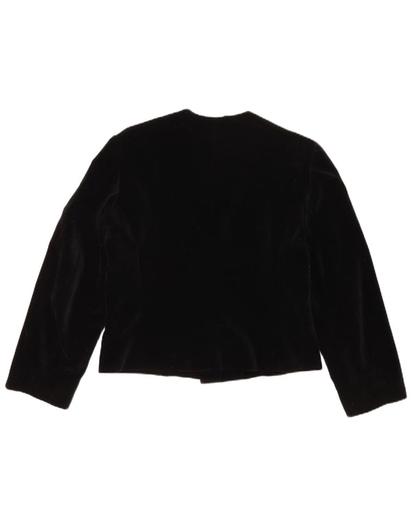 Vintage mujer 3 botones Blazer chaqueta IT 44 algodón negro medio