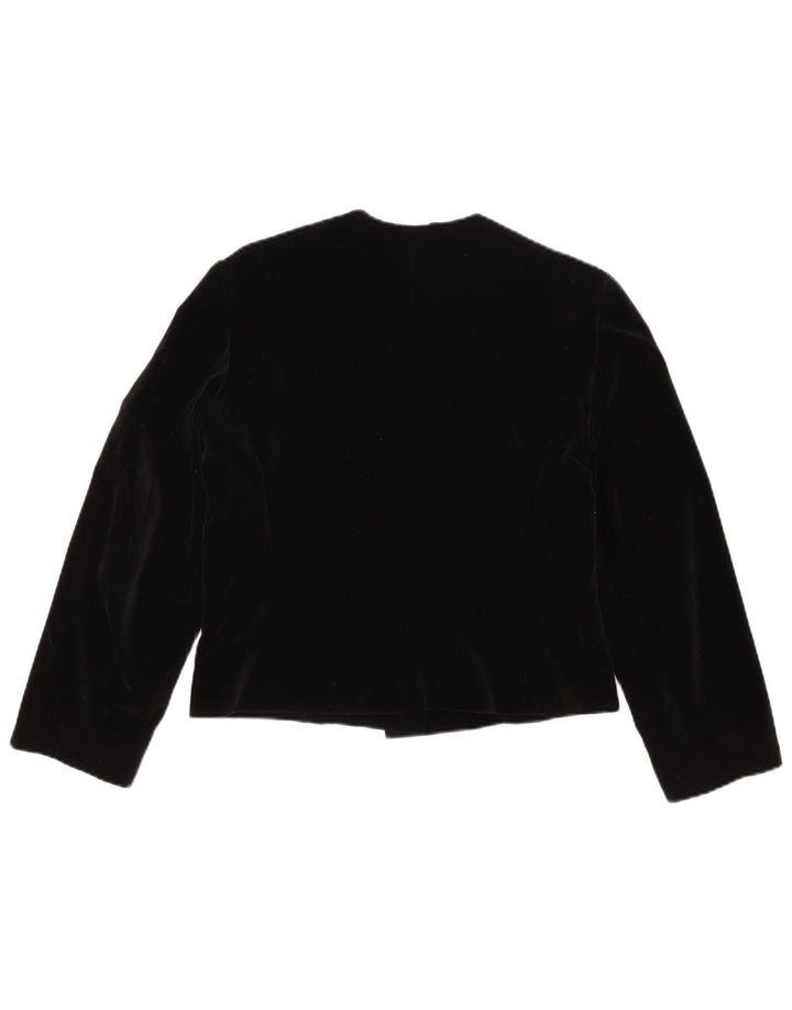 Vintage mujer 3 botones Blazer chaqueta IT 44 algodón negro medio