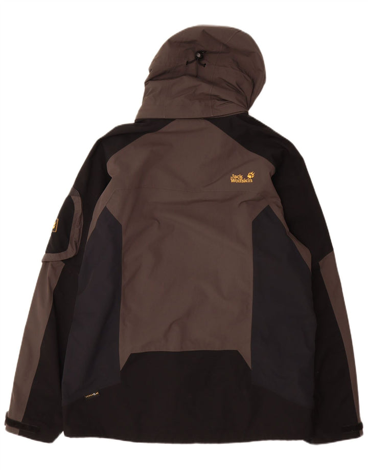 Jack Wolfskin Chaqueta impermeable para hombre UK 40/42 Large Gris Colorblock Poliamida