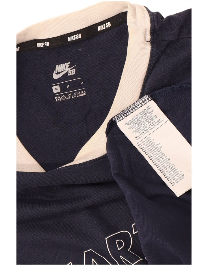 NIKE Camiseta gráfica para hombre Top Medium Azul marino Algodón