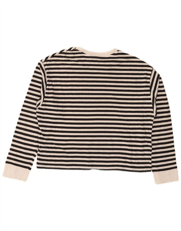 LEVI'S Top gráfico para mujer de manga larga UK 44 Mediano Rayas negras
