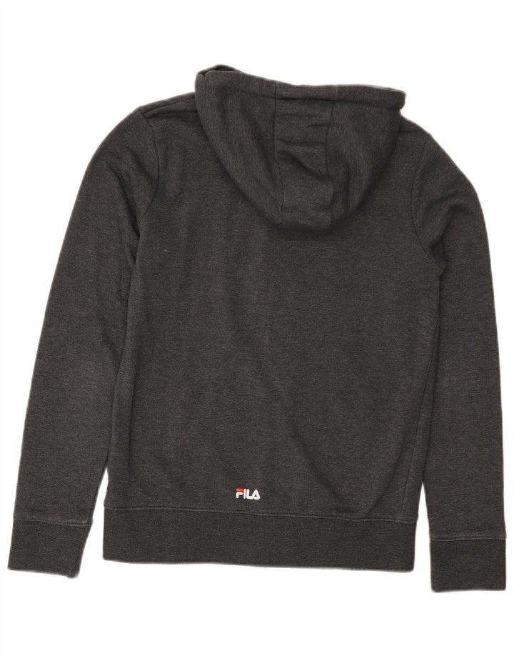Fila Sudadera con capucha y cremallera gráfica para mujer Reino Unido 12 Algodón gris medio