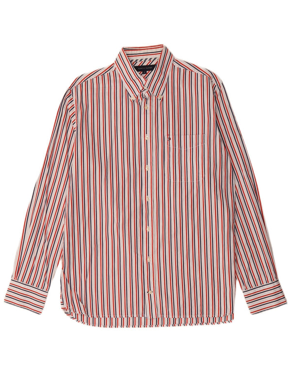 Camisa Tommy Hilfiger Hombre Mediana De Algodón A Rayas Blancas