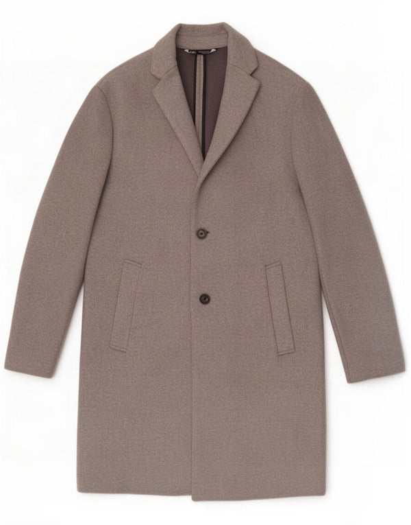 Zara Hombre Abrigo UK 44 Gris Medio