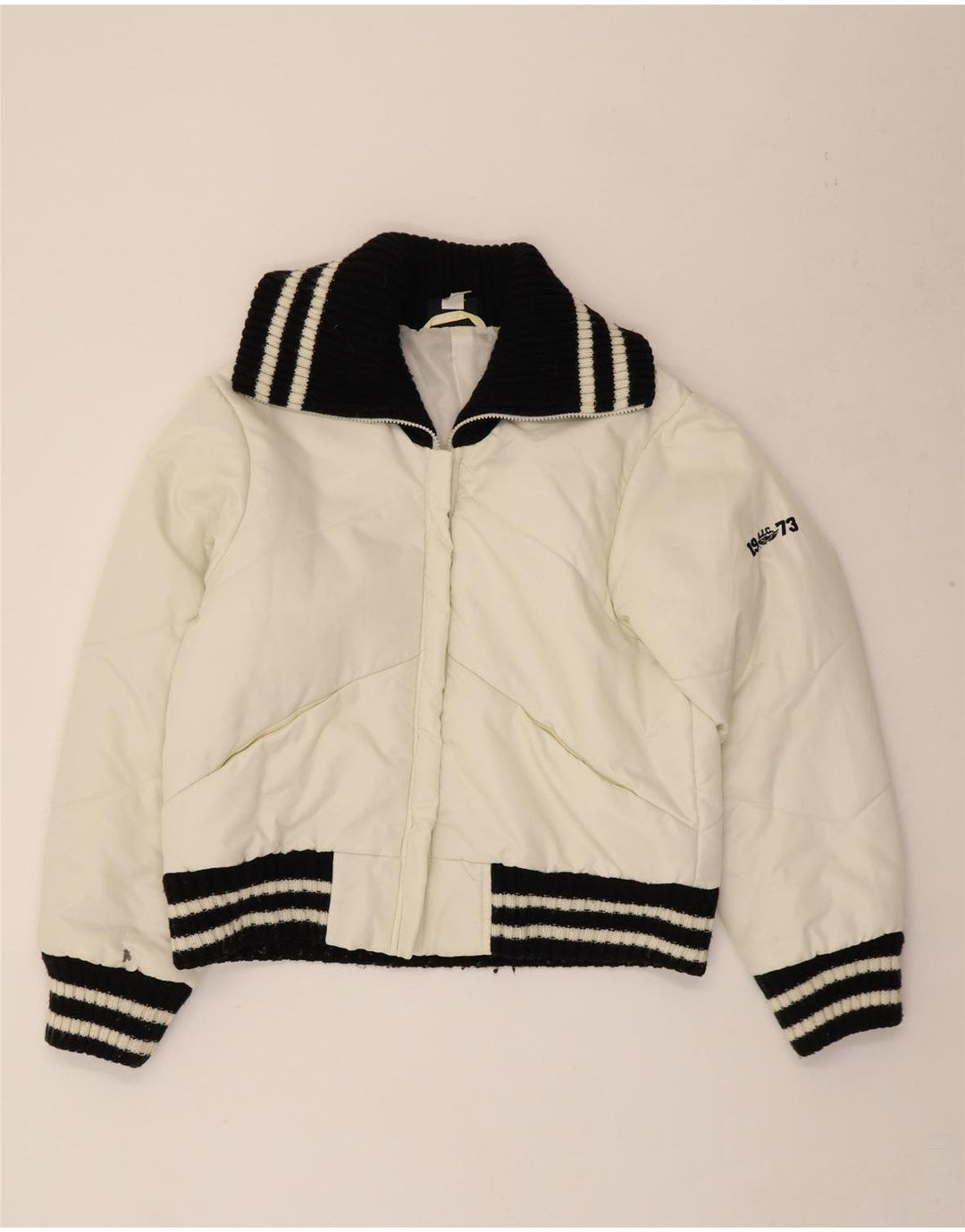 ARIZONA Chaqueta acolchada para mujer UK 40 Grande Blanco roto Poliamida con bloques de color