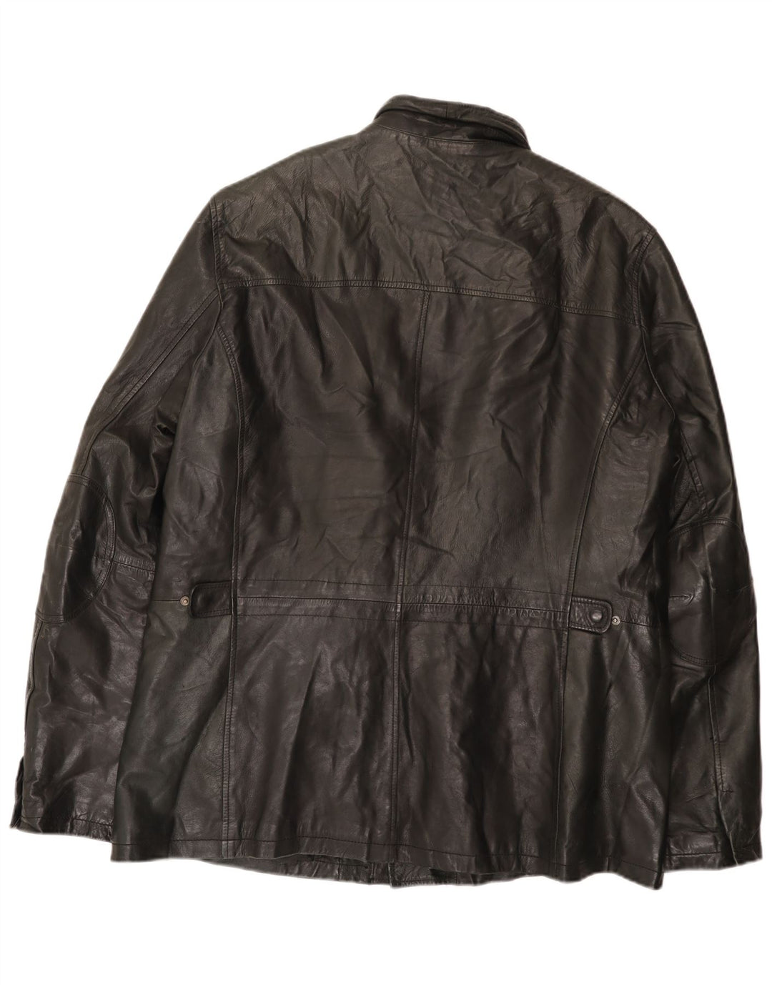 Chaqueta de cuero vintage para hombre Reino Unido 42 XL Negro