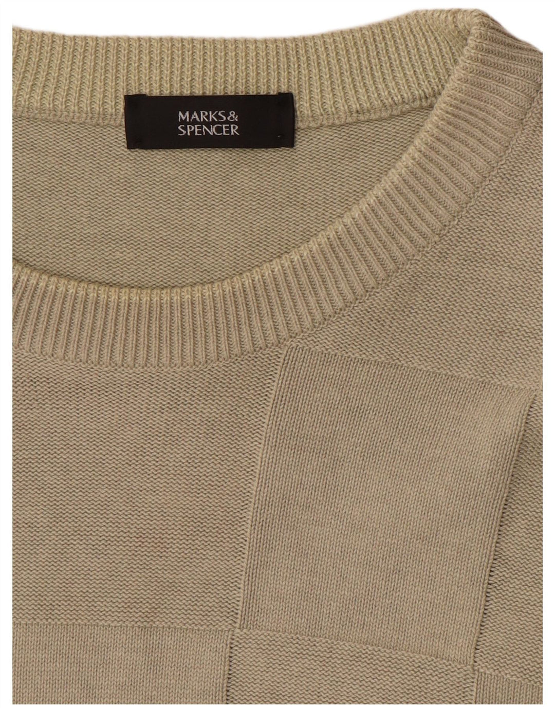 Marks & Spencer - Jersey de cuello redondo para hombre, talla grande, color beige