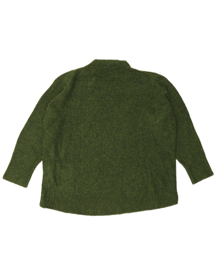 Zara Mujer Jersey Oversize Con Cuello Redondo UK 40 Medio Verde Moteado