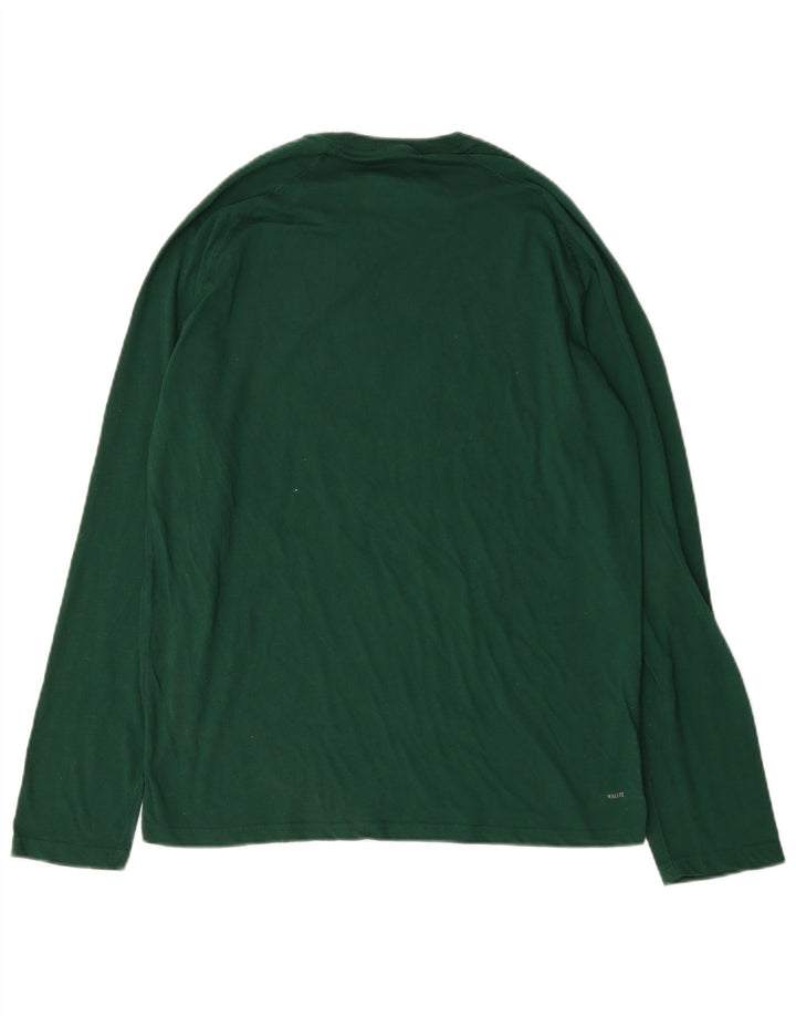 Adidas Mens Climalite Graphic Top Manga Larga Grande Algodón Verde