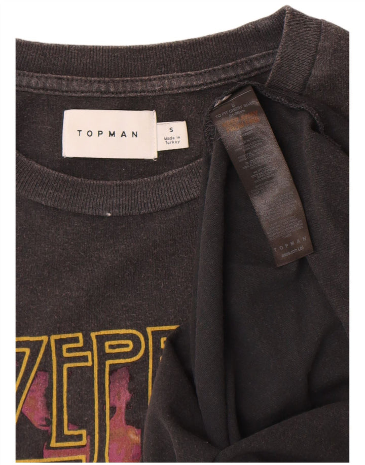 Topman Camiseta gráfica para hombre Top pequeño de algodón gris